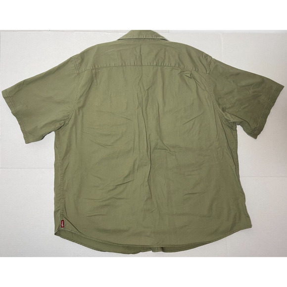 Mens Wrangler Outdoor Olive Green Button Down Short Sleeve Shirt Size 3XL - Picture 5 of 7